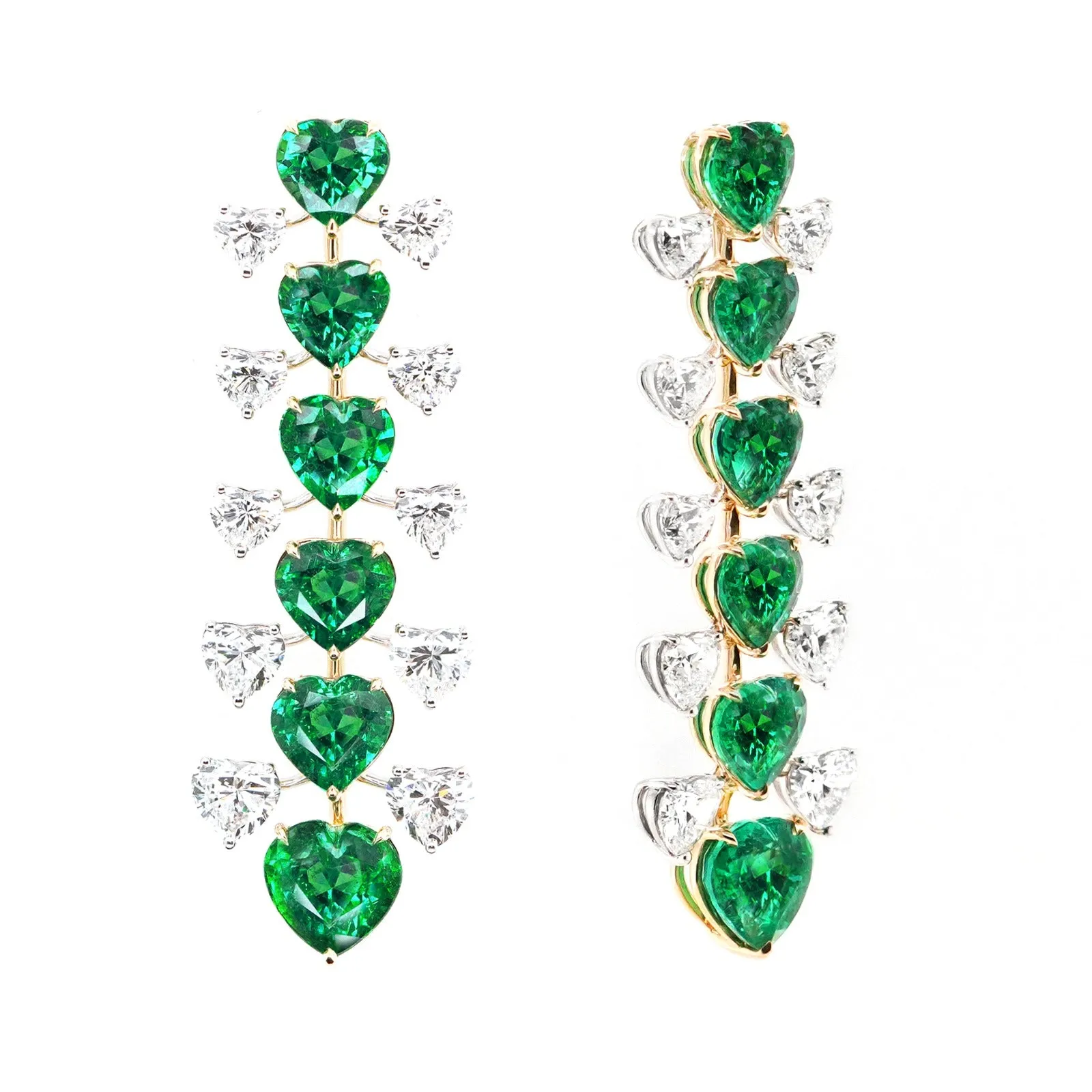 12.645 / 5.98 cts Emerald with Diamond Earrings (ENQUIRE)