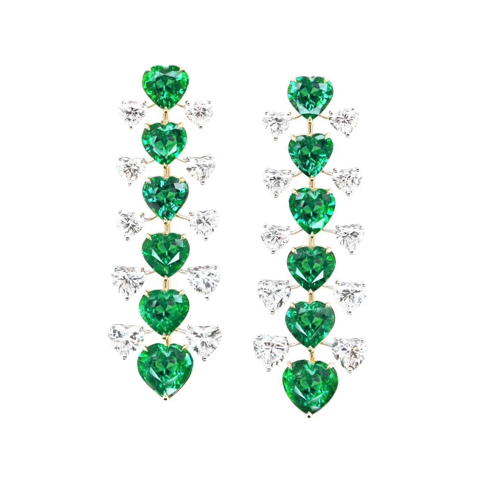 12.645 / 5.98 cts Emerald with Diamond Earrings (ENQUIRE)