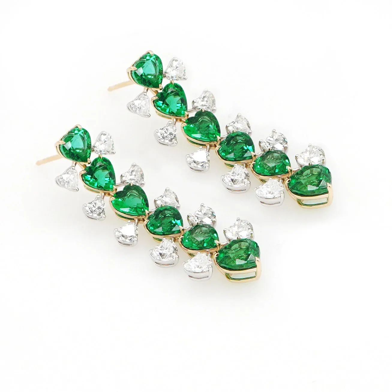 12.645 / 5.98 cts Emerald with Diamond Earrings (ENQUIRE)
