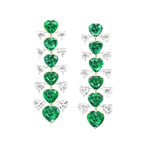 12.645 / 5.98 cts Emerald with Diamond Earrings (ENQUIRE)