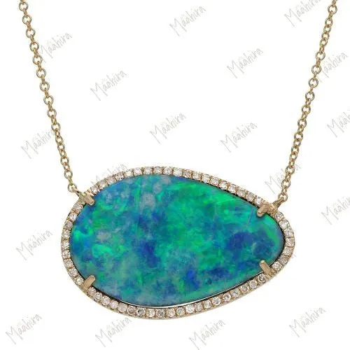 Australian Diamond Opal Necklace