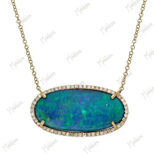 Australian Diamond Opal Necklace