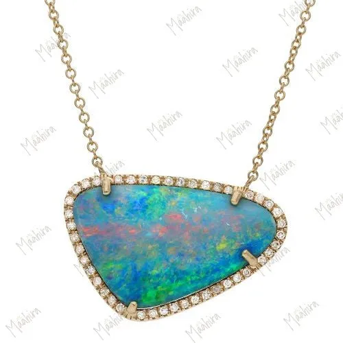 Australian Diamond Opal Necklace