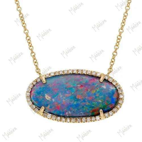 Australian Diamond Opal Necklace