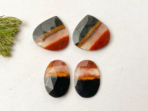 Banded Agate Rose Cut Pair