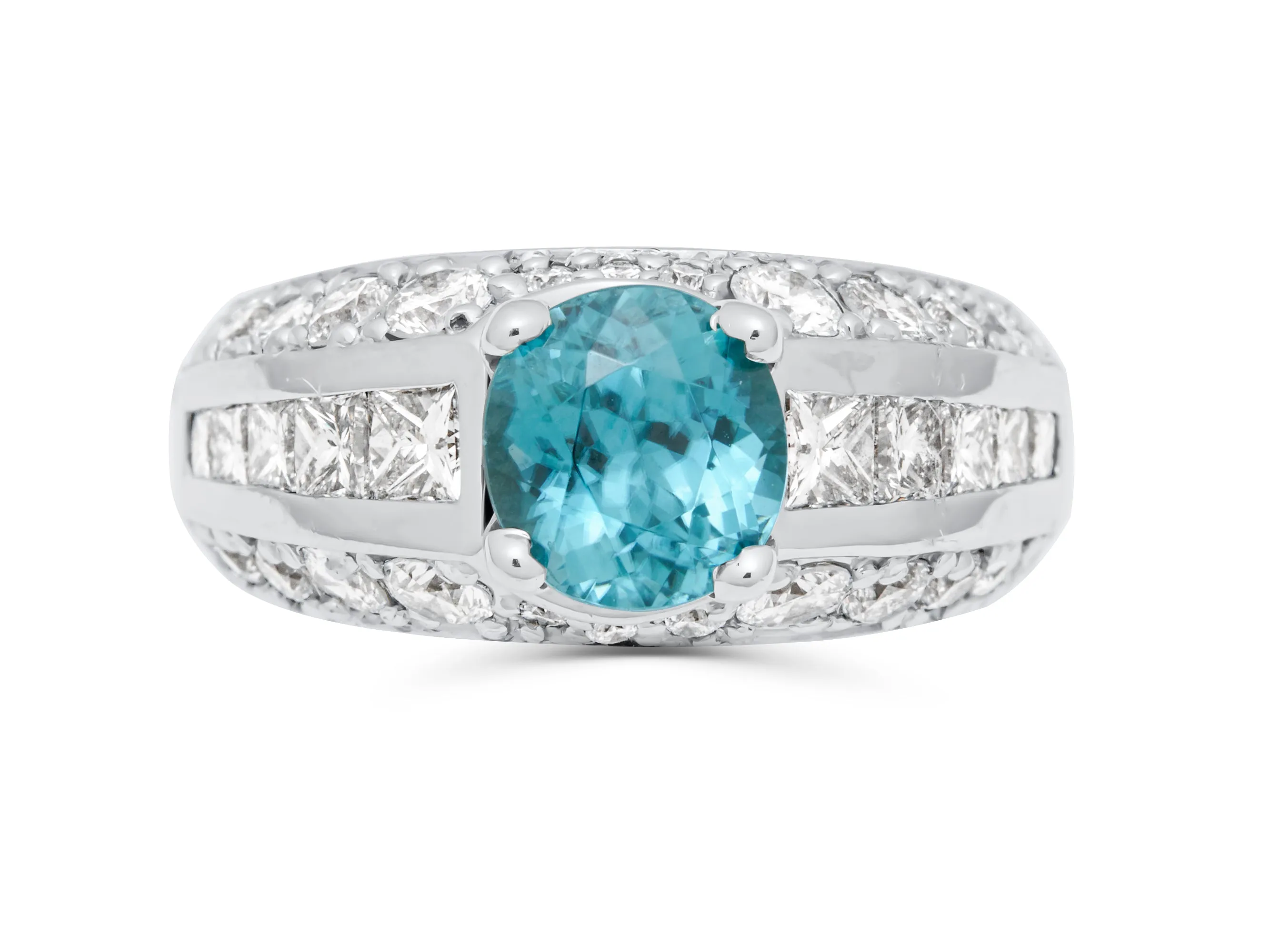 Blue Zircon Thick Cocktail Ring