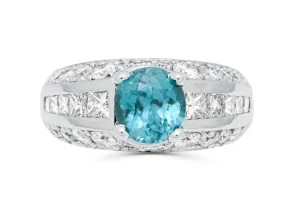 Blue Zircon Thick Cocktail Ring