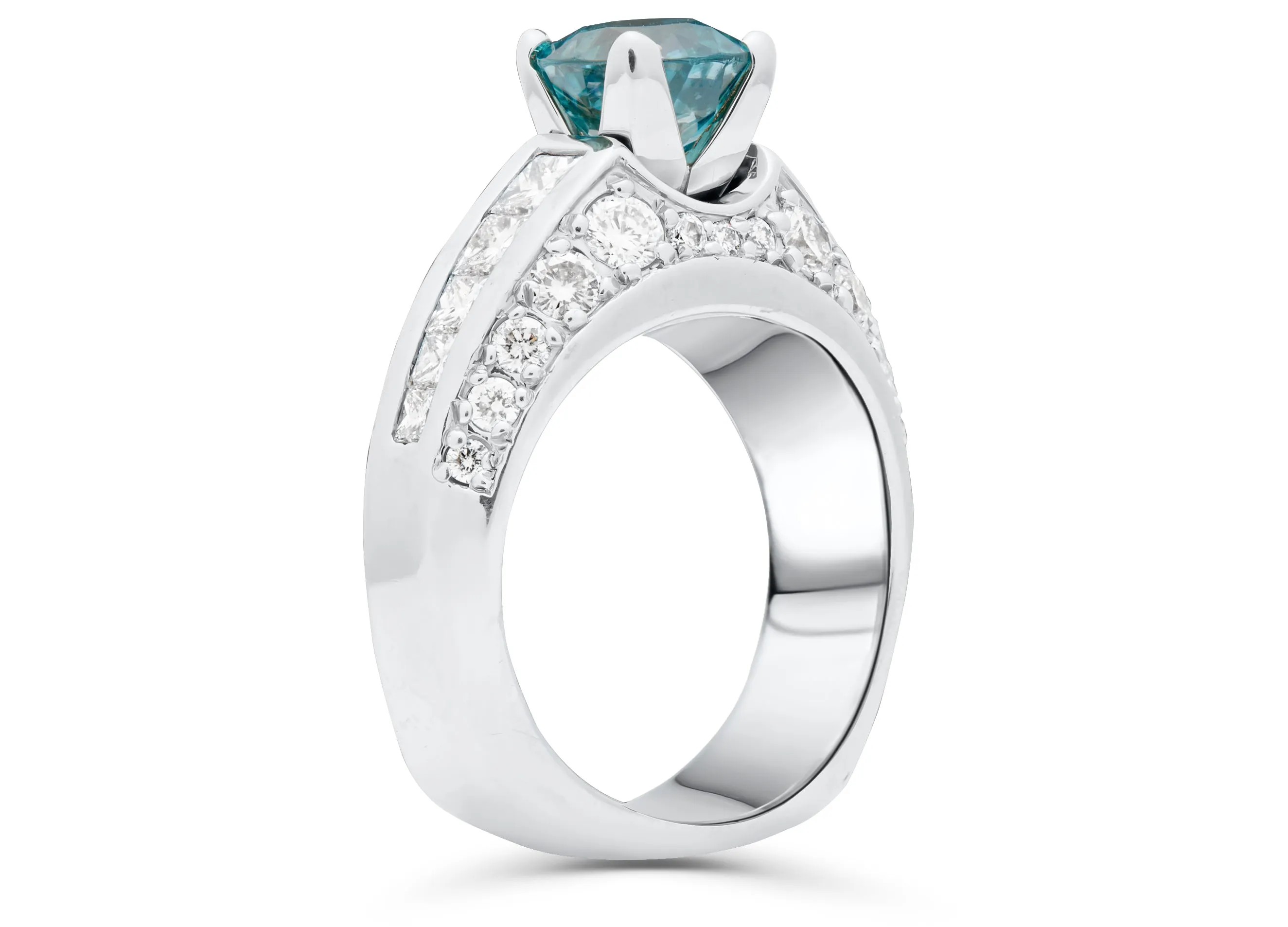 Blue Zircon Thick Cocktail Ring