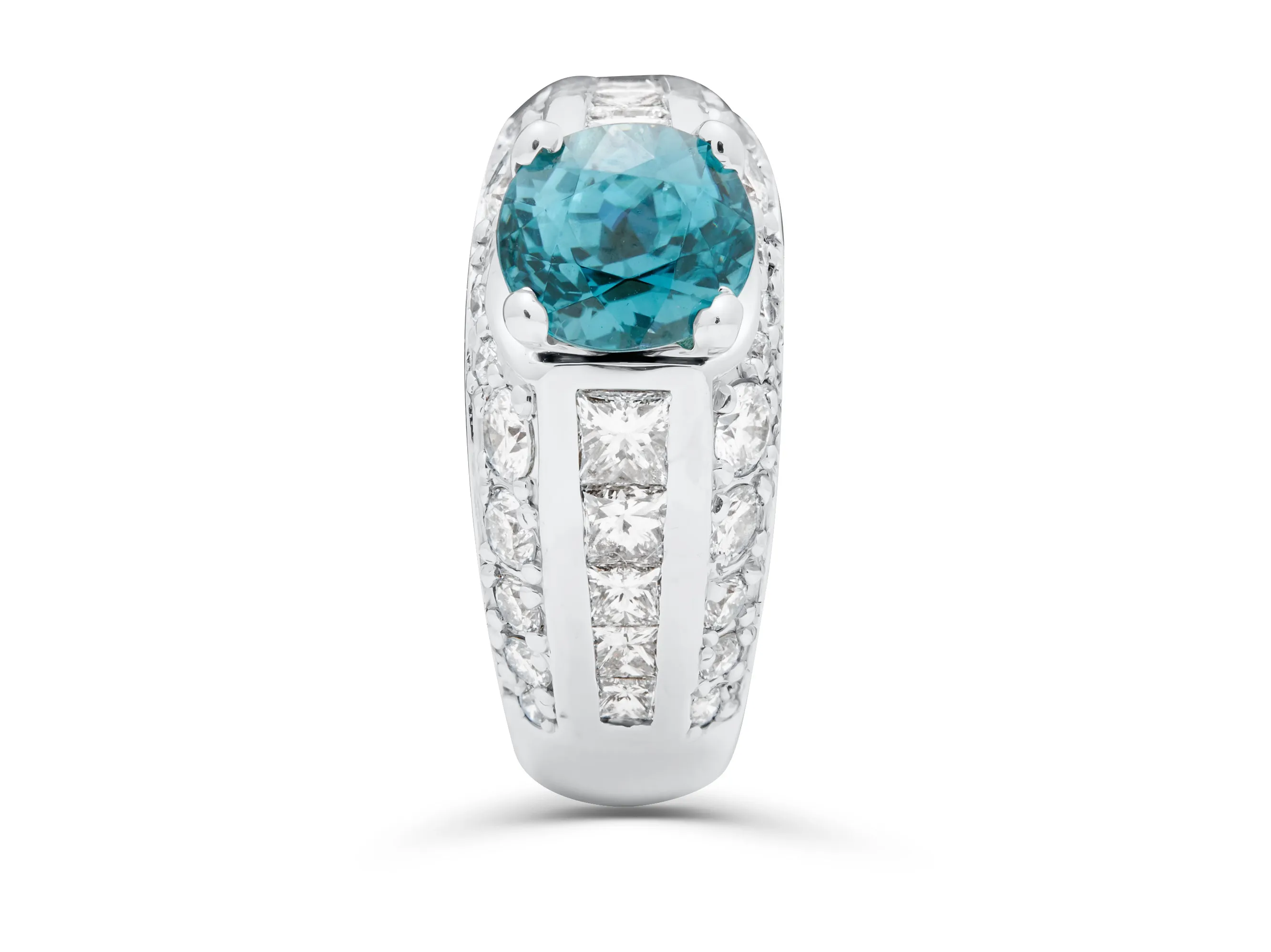 Blue Zircon Thick Cocktail Ring