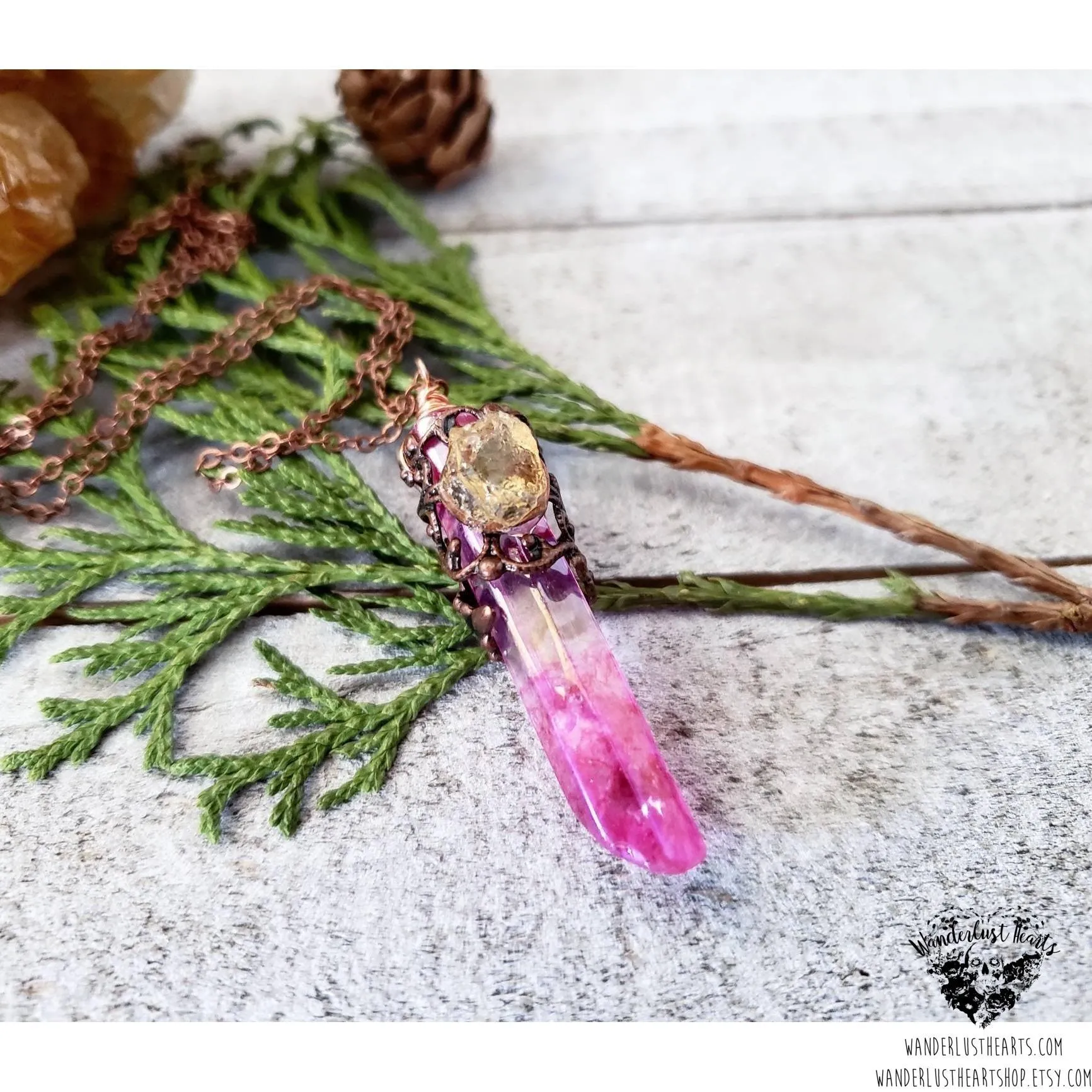 Boho Aura Quartz necklace