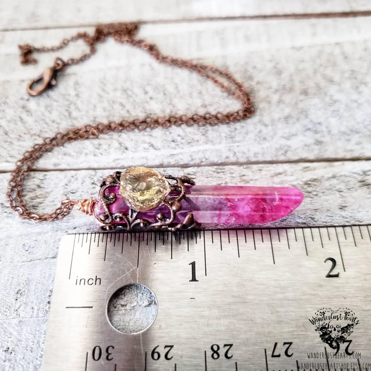 Boho Aura Quartz necklace