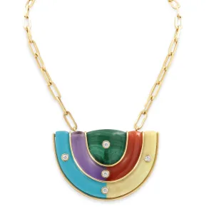 Brent Neale 'Marianne' Multi Gemstone Pendant Necklace in 18K Gold