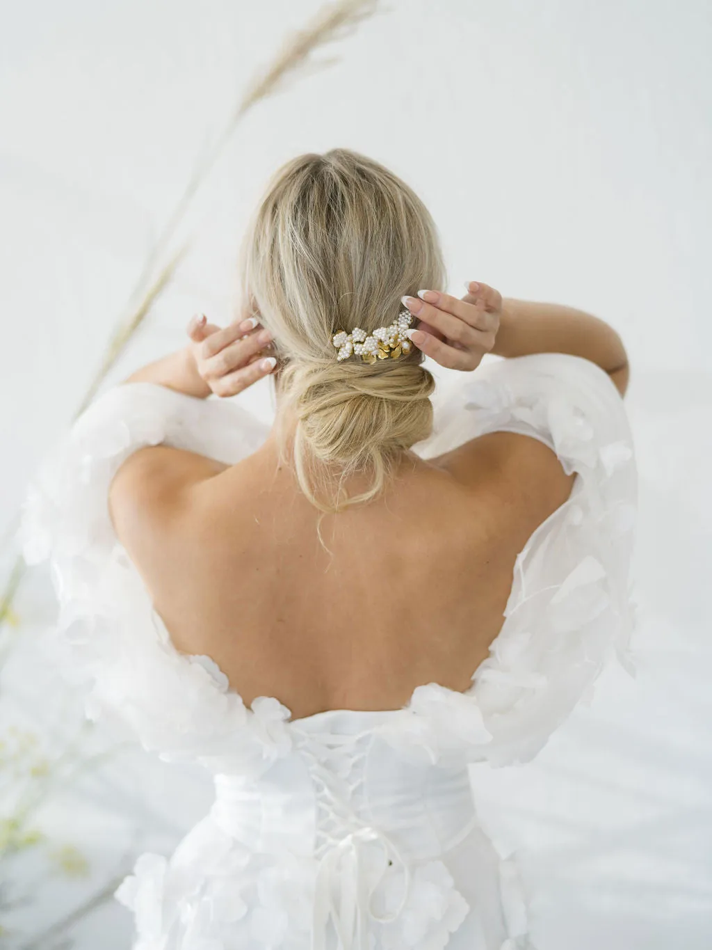 bridal headpiece with brass flowers BERTHA- 24020