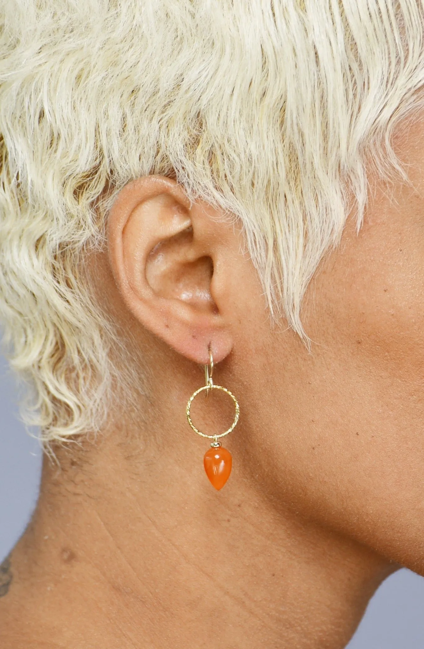 Carnelian Hoop Earrings