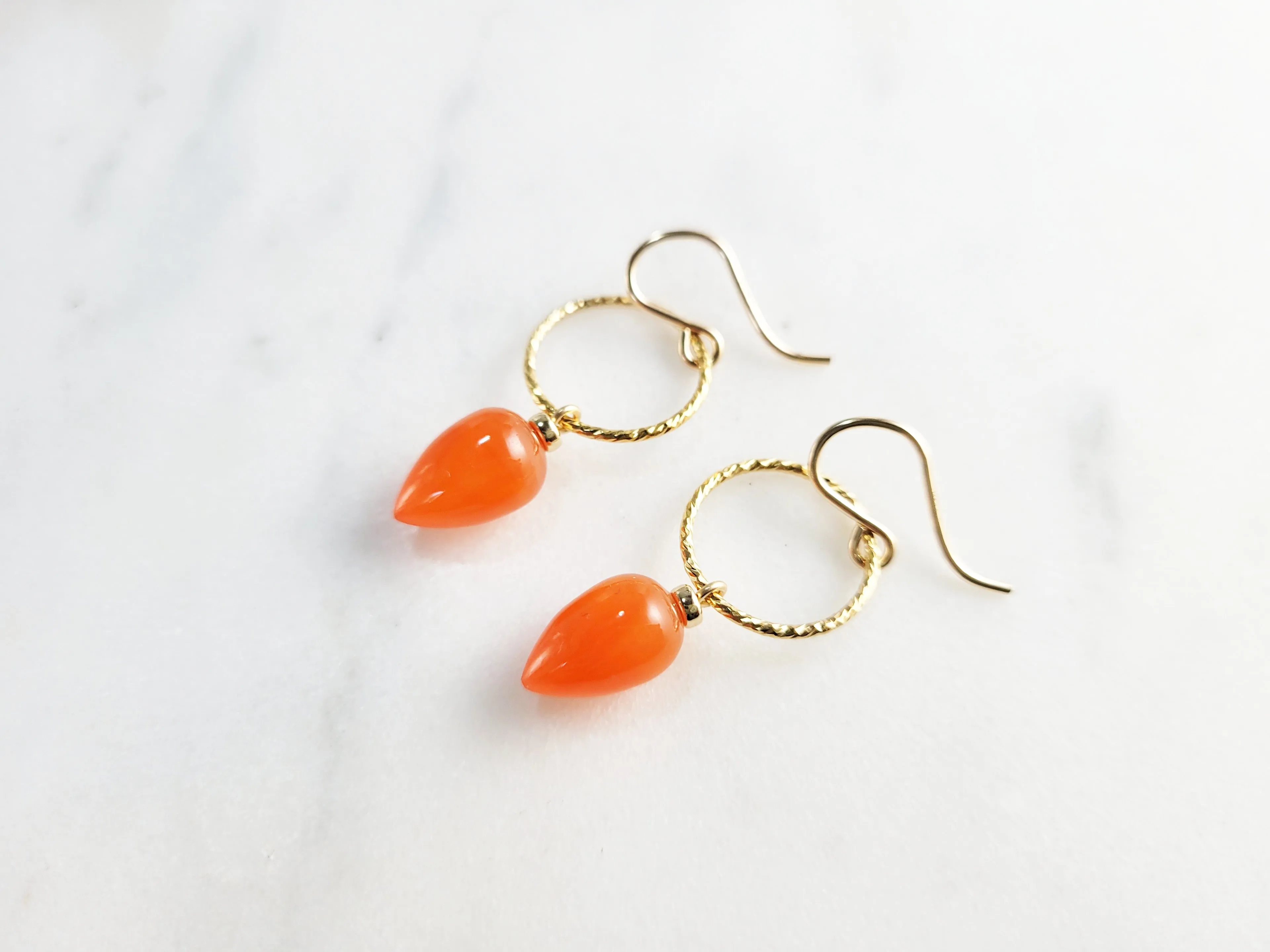 Carnelian Hoop Earrings