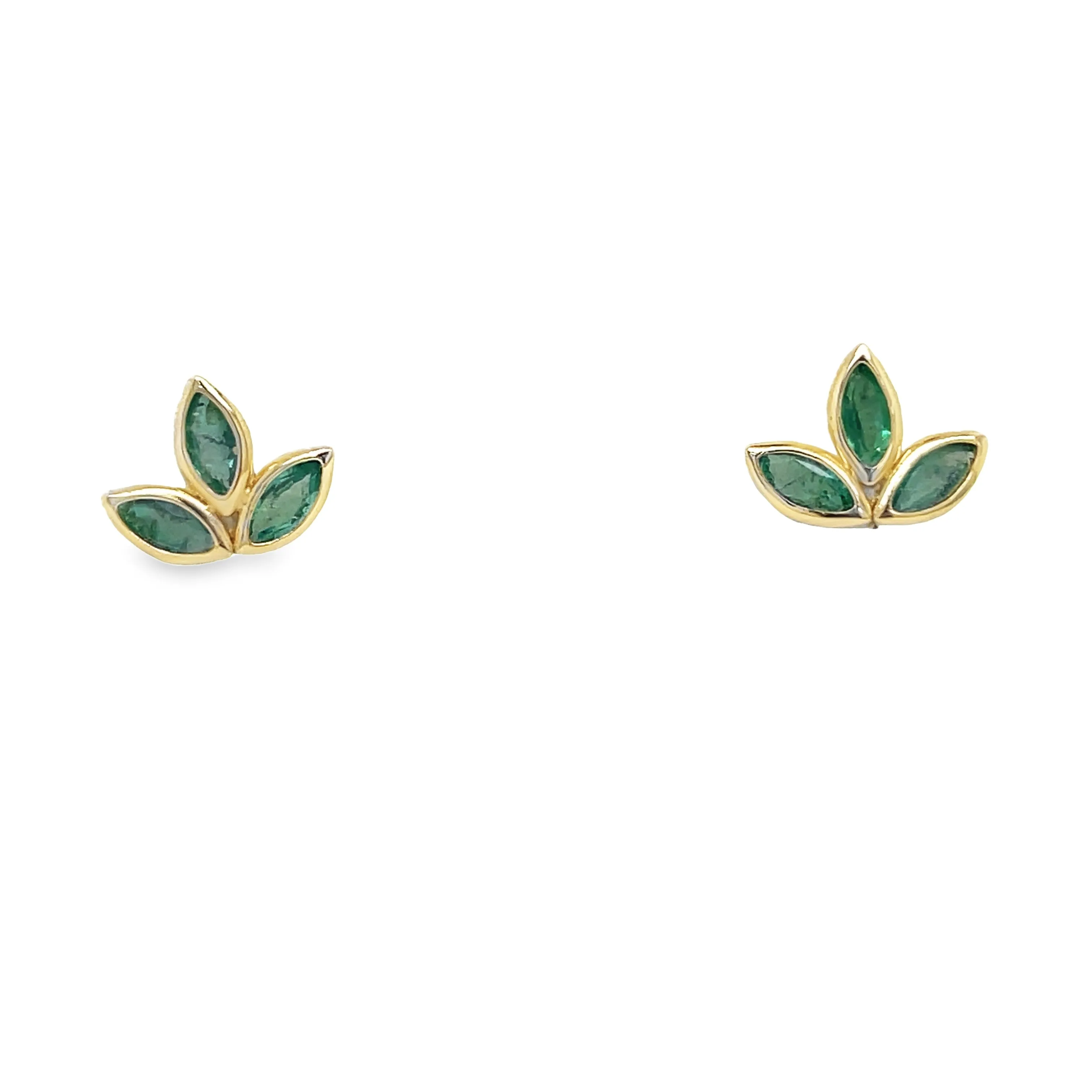 Children Emerald Flower Earrings