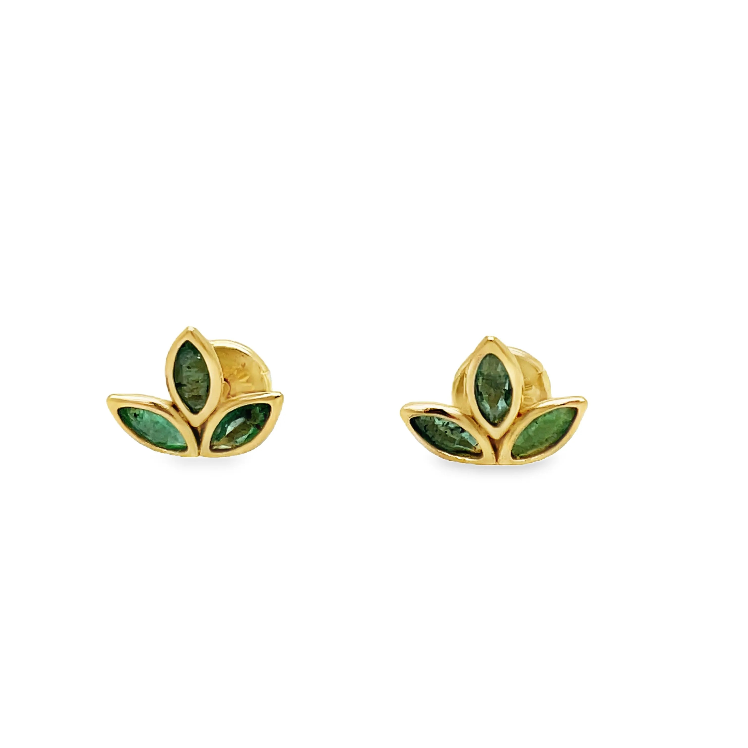 Children Emerald Flower Earrings