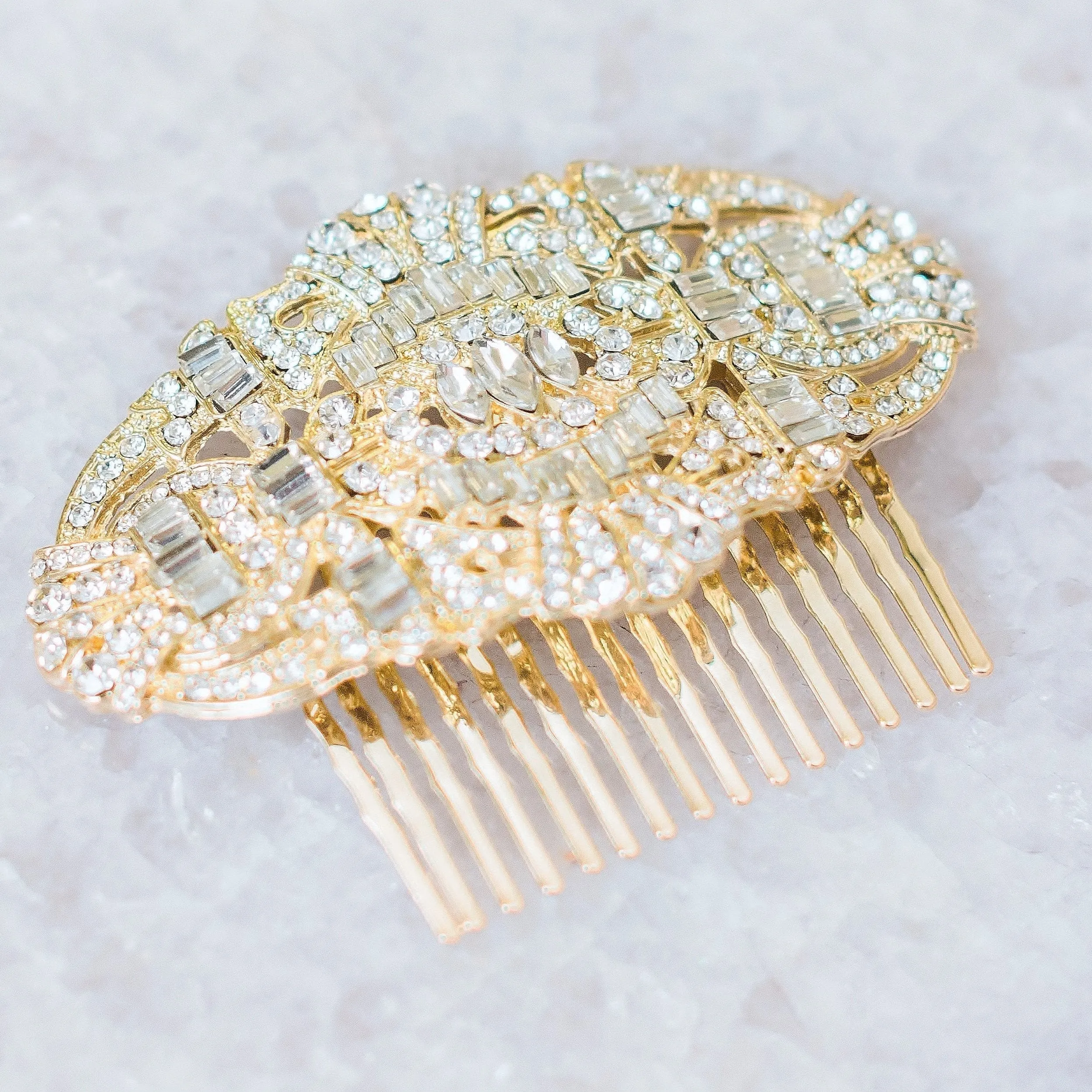 Elise, Gold Art Deco Style Comb