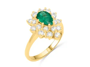 Emerald Pear Cut Royalty Ring (needs diamond weight)