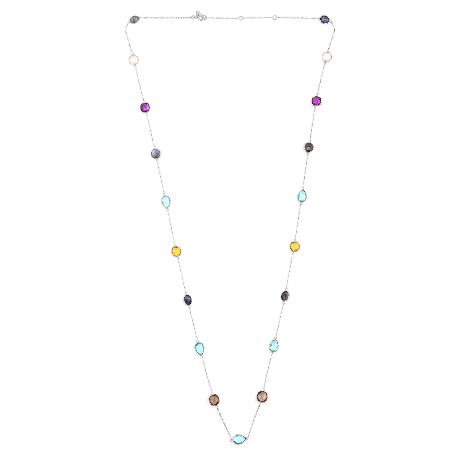 Kaleidoscope Multi-coloured Stones Long Necklace