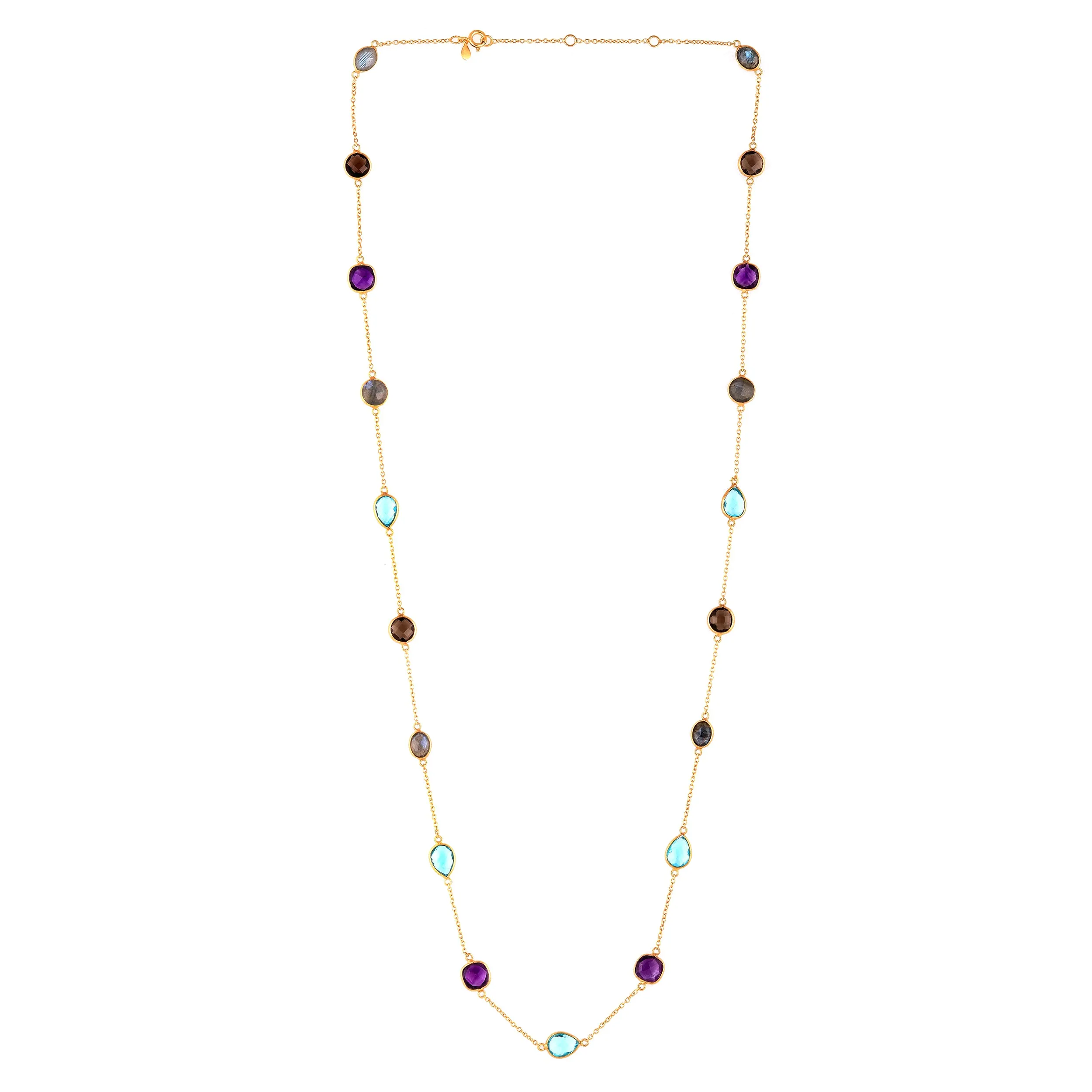 Kaleidoscope Multi-coloured Stones Long Necklace