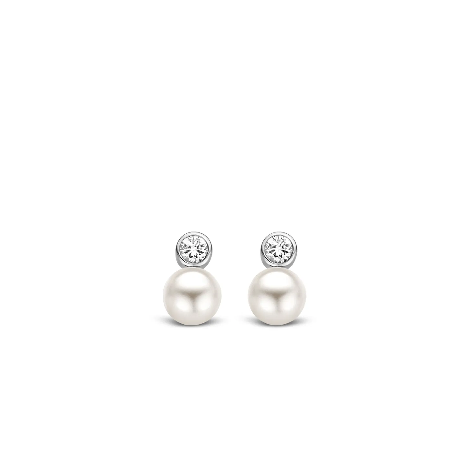 Milano Pearl Earrings - Silver - 7590PW