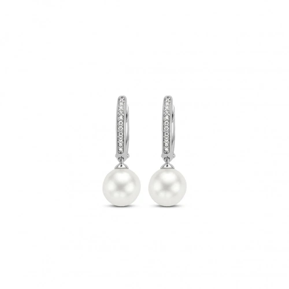 Milano Pearl Earrings - Silver - 7696PW