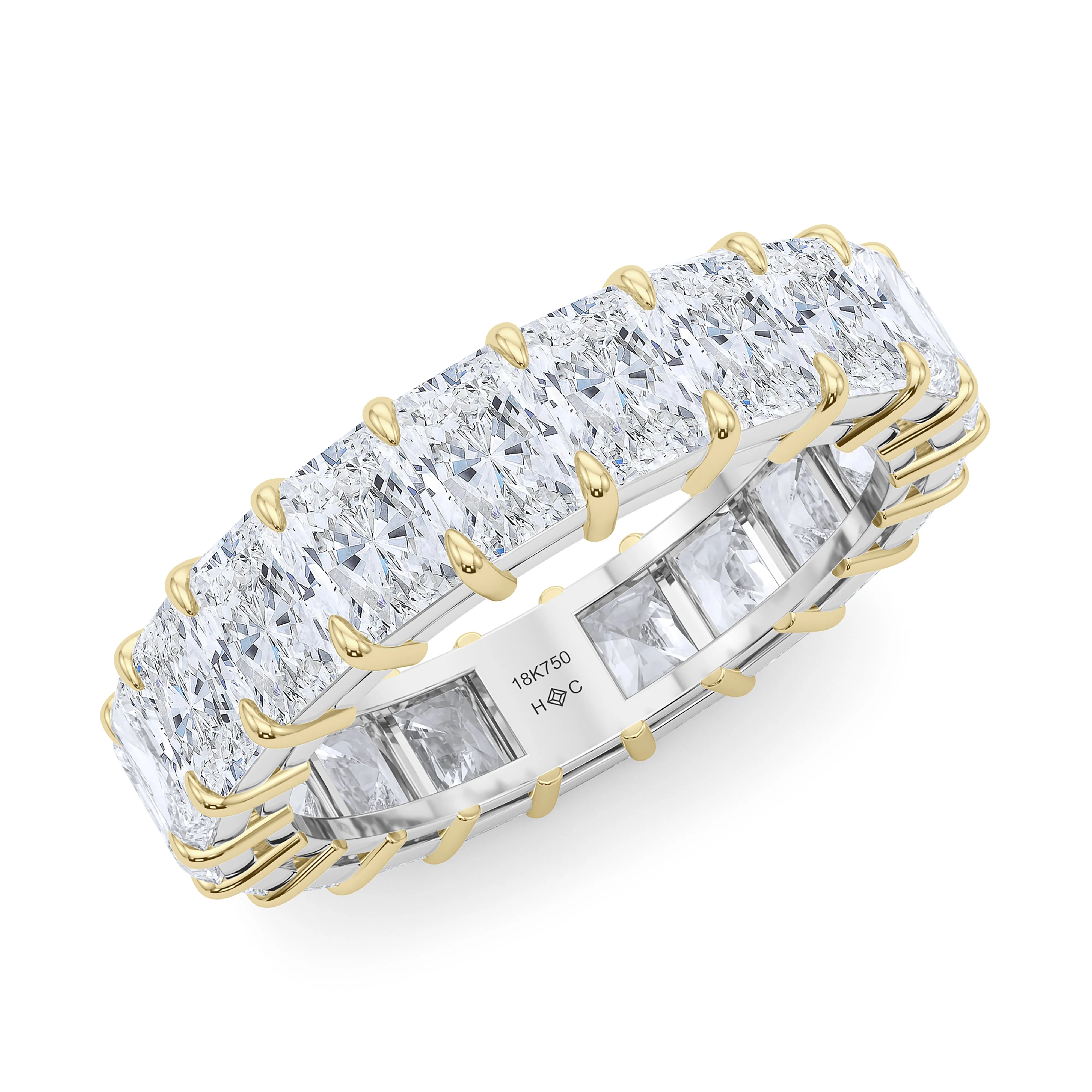 Mixed Metals Radiant Cut Eternity Band