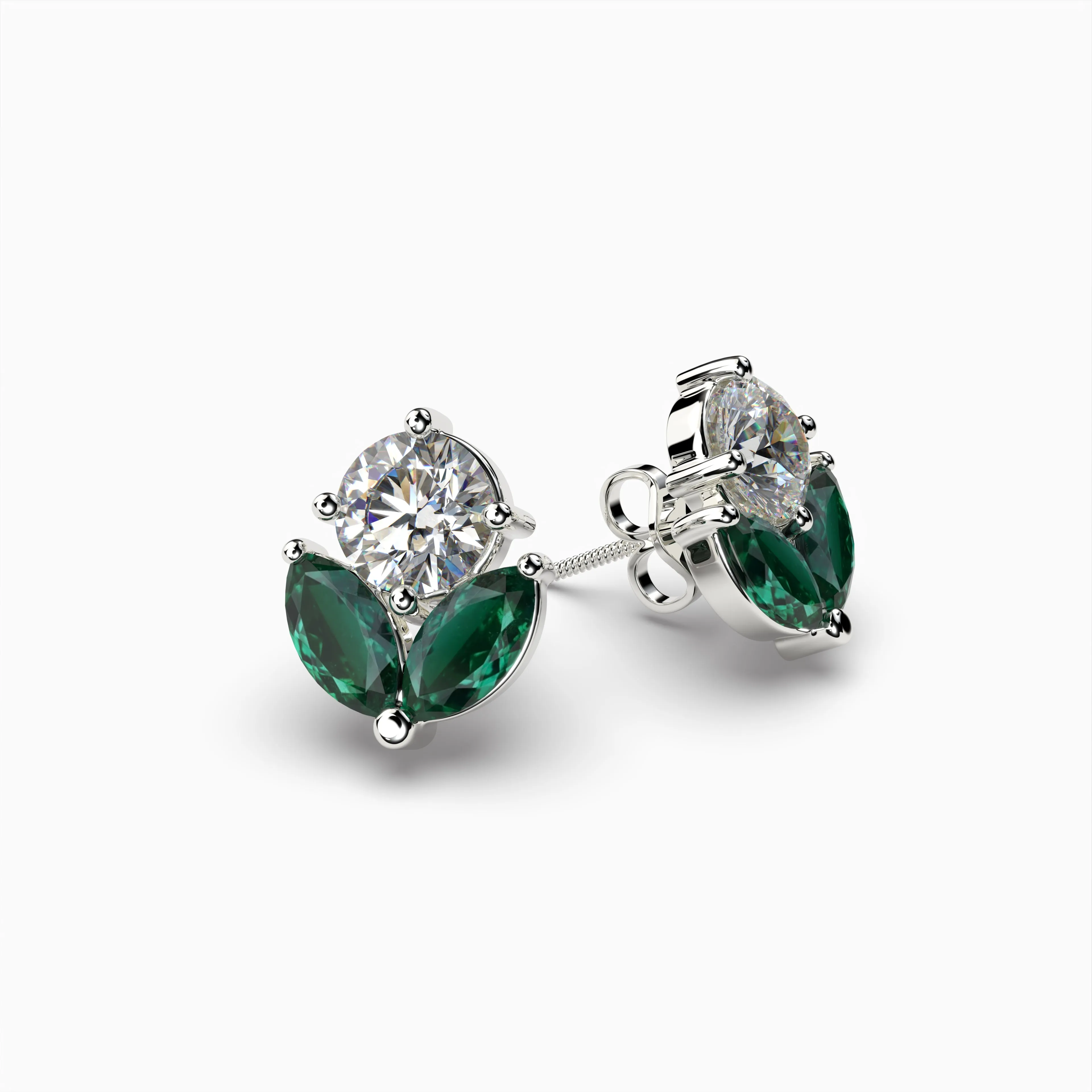 Natural Brazilian Emerald Stud Earrings - Eloise