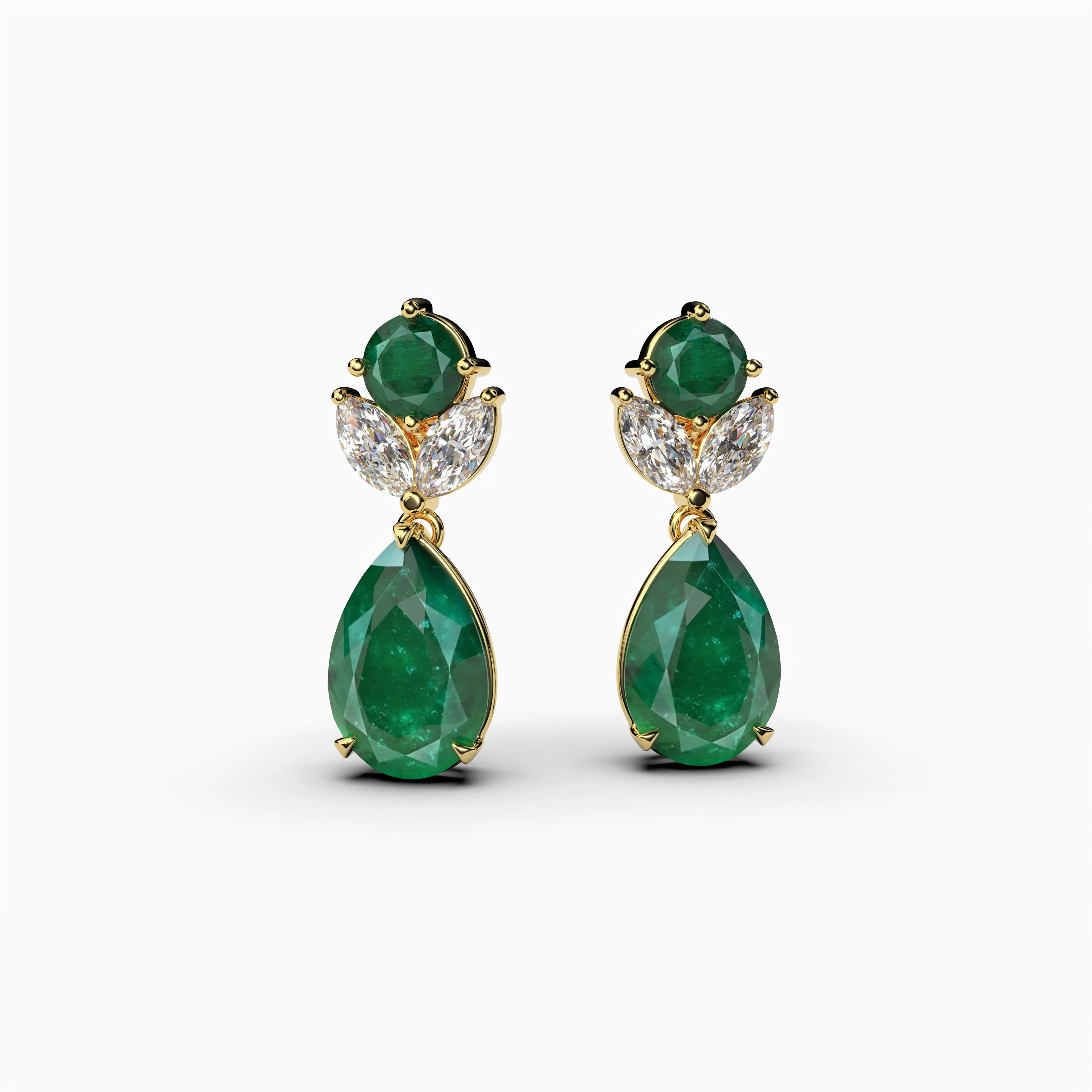 Natural Russian Emerald Earring Drop Shape - Vivian
