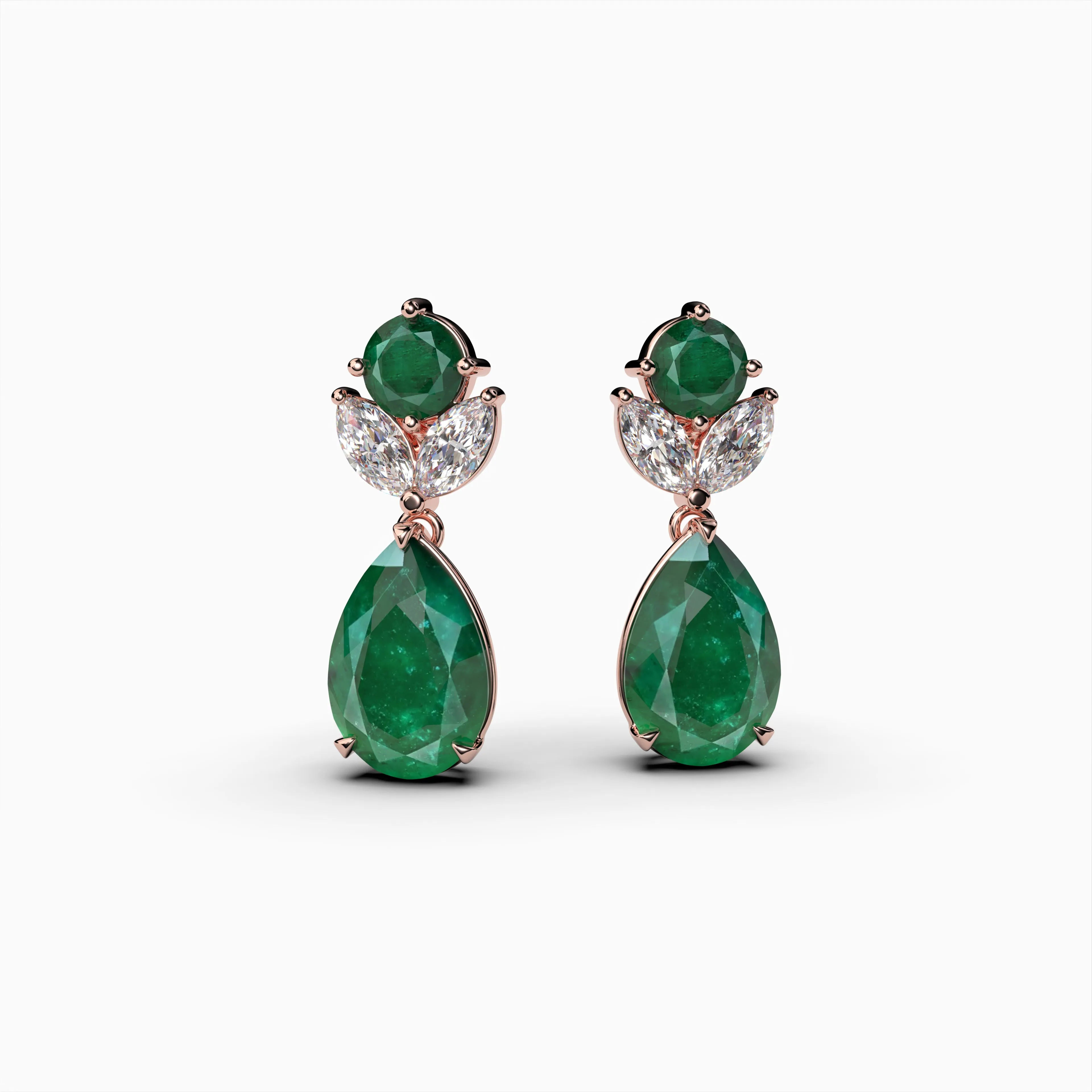 Natural Russian Emerald Earring Drop Shape - Vivian