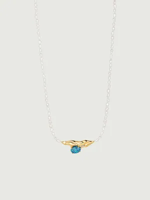 Opal Texture Beaded Pearl Necklace