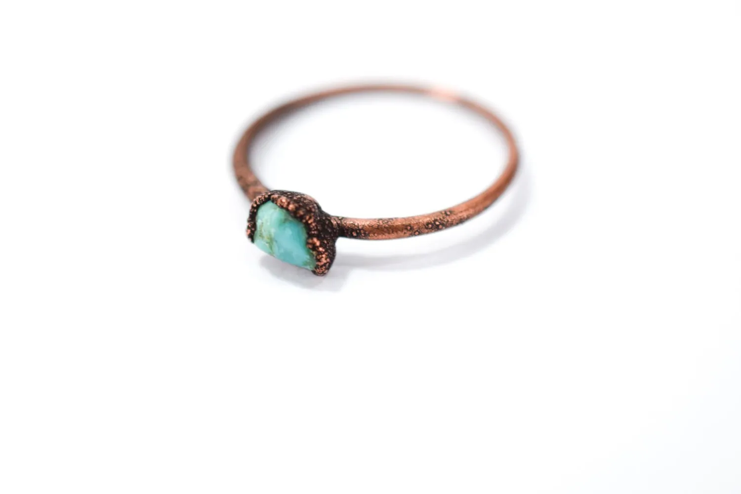 SALE Tiny Turquoise nugget ring | Raw turquoise stacking ring