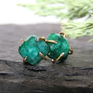 The Colette - Natural Emerald Studs