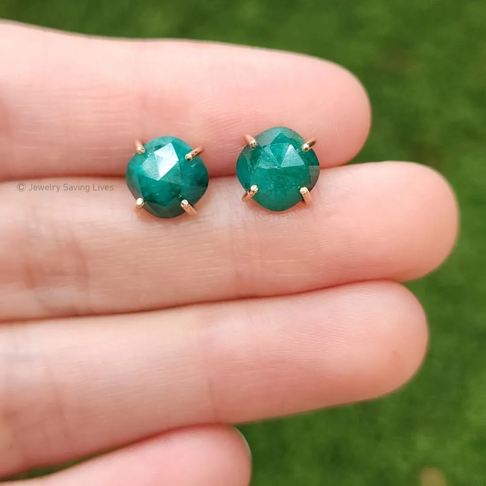 The Colette - Natural Emerald Studs