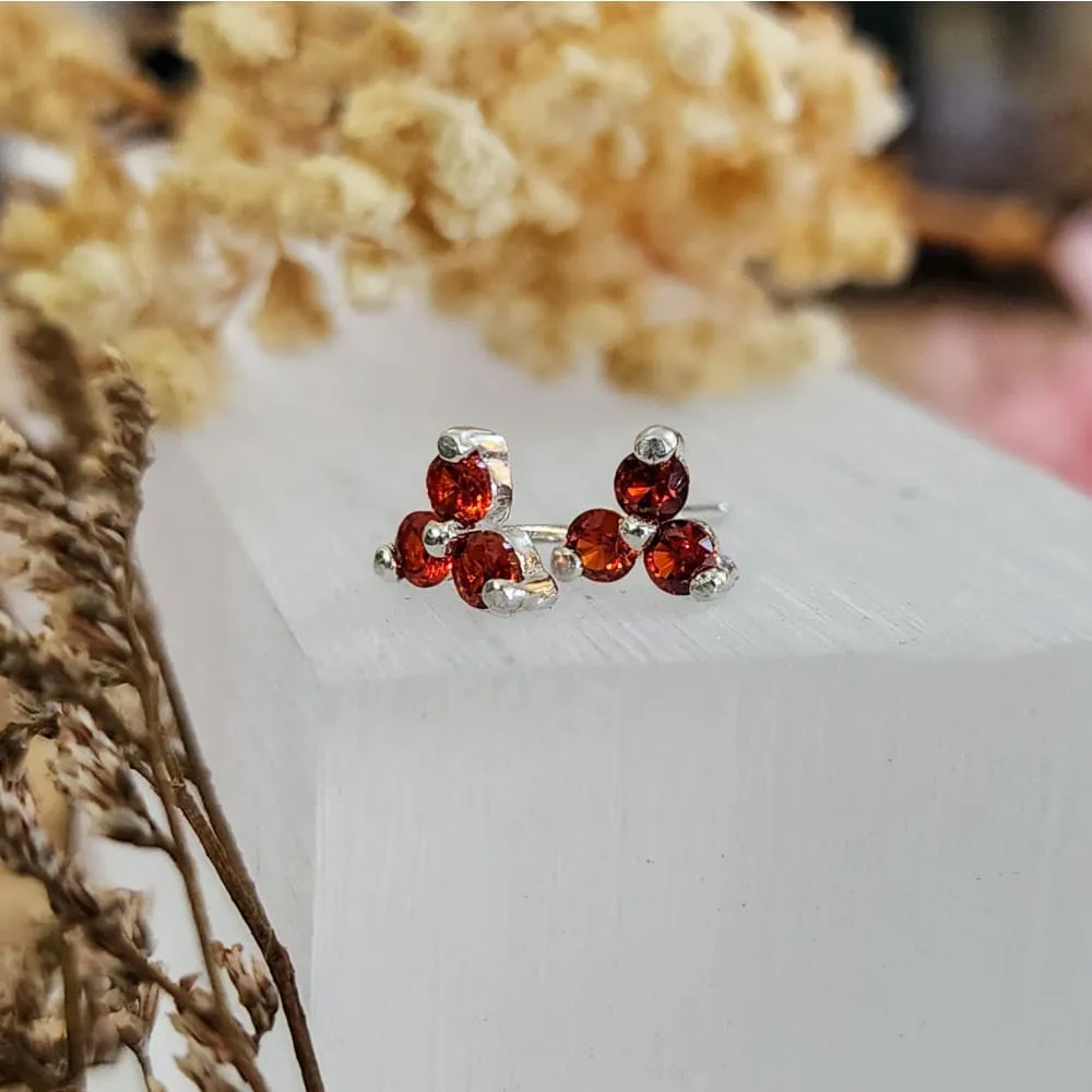 Tri-Cluster Gemstone Studs