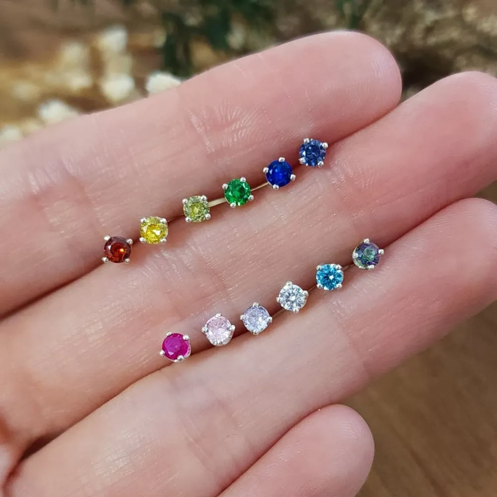 Tri-Cluster Gemstone Studs
